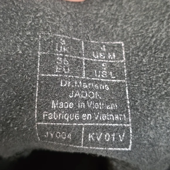 Dr. Martens Jadon KV01V 8-Eye Black Platform Combat Boots Chunky Women Size 5 - Picture 11 of 11